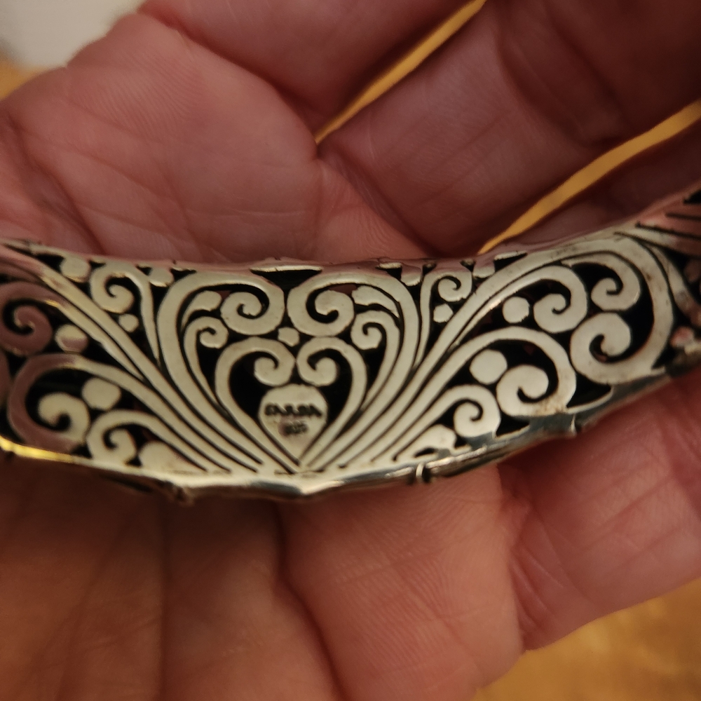 Sarda Silver Owl Hinged Cuff Bracelet - Picture 4 of 7